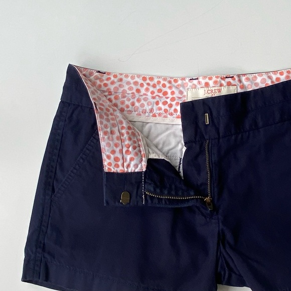 J. Crew Broken-In Cotton Chino Shorts, Cotton Chino Shorts, Navy Blue Size 2 - Picture 4 of 7